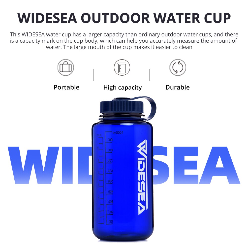 Widesea Camping 1100Ml Tritan Fles Water Voor Drinken Sport Bpa Gratis Leger Kolf Outdoor Cup Mok Servies Toerisme Wandelen