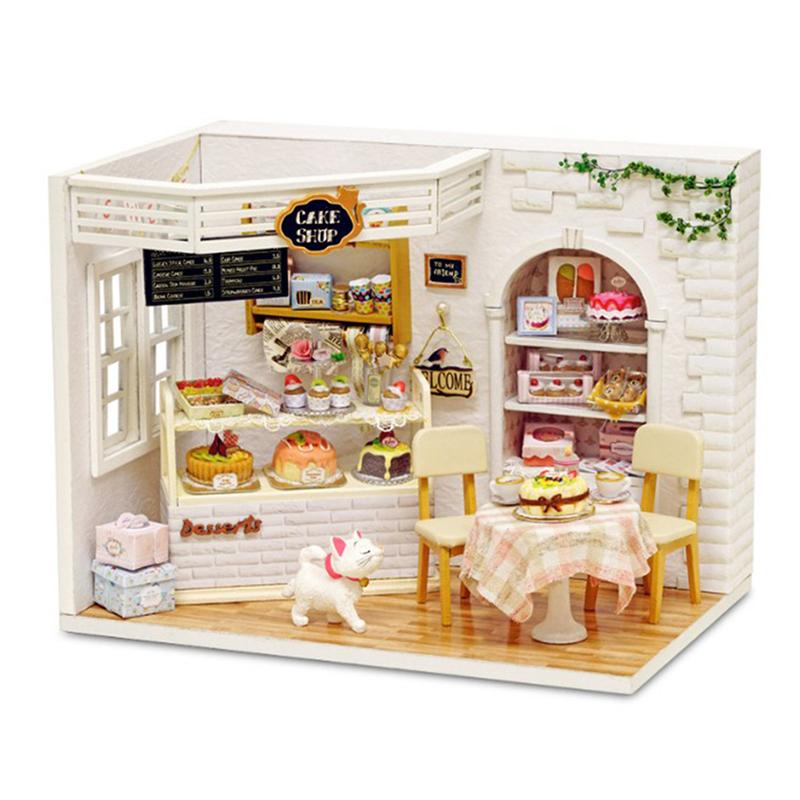 Diy miniature house mini house håndlavet mini house assembly model house model artwork til voksne børn