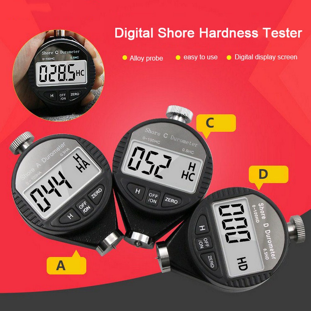 Digital Gauge Shore Hardness Durometer Digital Hardness Tester Hardness Meter Shore A/C/D for Plastic Leather Rubber Multi-resin