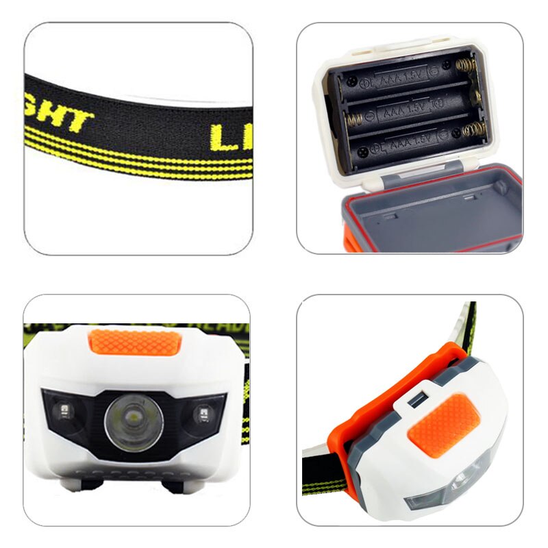 Mini Head Lamp 4 Mode Waterproof 600Lm R3 2 LED Flashlight Super Bright Headlight Headlamp Torch Lanterna with Headband AAA