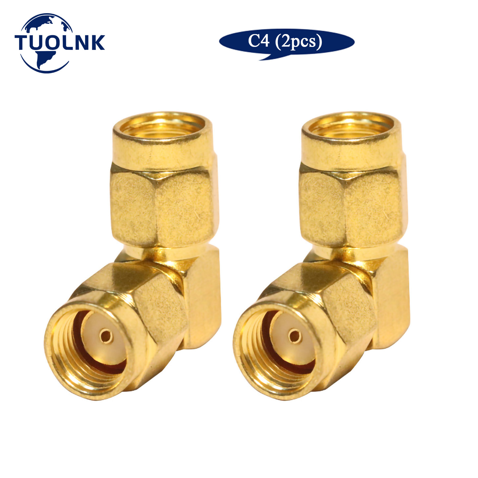 Kit de conector SMA, convertidor de codo SMA, adaptador Coaxial de 90 grados, antena de ángulo recto macho a macho, 3 tipos/lote, 2 unidades por lote: Castaño