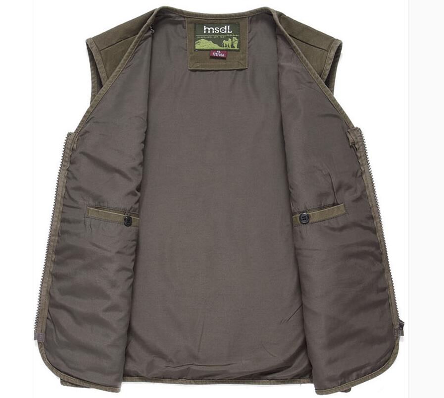 Gilet de photographe en coton multi-poches pour hommes, gilet de randonnée en plein air, gilet de pêche, grande taille, veste sans manches
