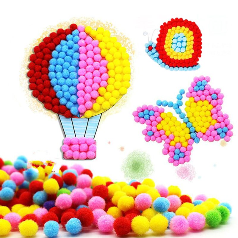 Baby freundlicher Kreative DIY Bommel Ball Papier Malerei Aufkleber freundlicher Pädagogisches Handgemachte Material Karikatur Rätsel Handwerk Spielzeug GYH