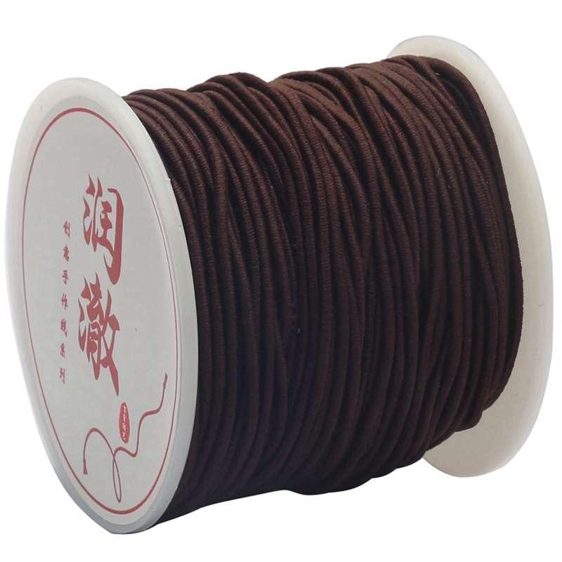 50 m/rolka mocne elastyczne frezowanie przewód 0.8-1.5mm do bransoletek Stretch Thread String naszyjnik komponenty do biżuterii DIY linia produkcyjna: Brown / 1.5mm 50Meters
