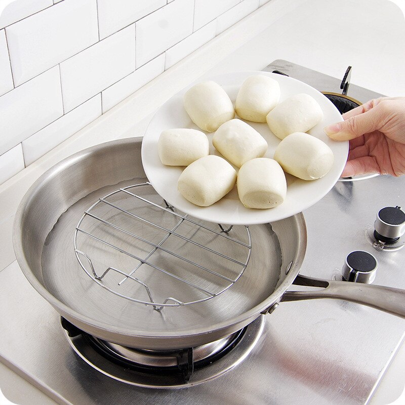1pcs Stainless Steel Plate Steamer Multi-Purpose Tripod Steaming Rack Steamer Rack High Base Cooking Steamer Rack