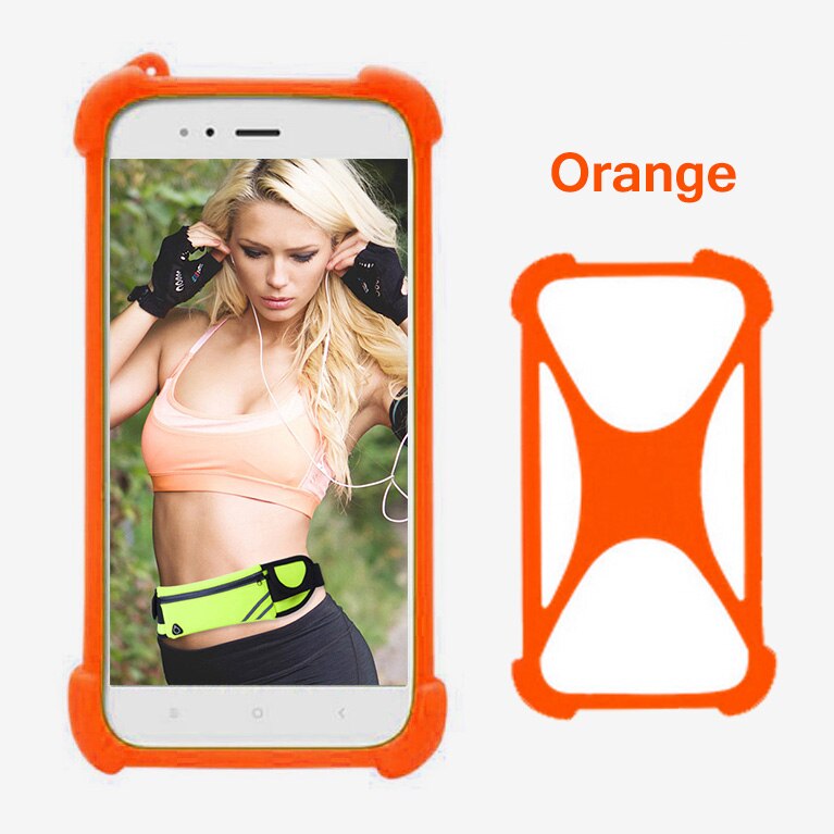 Voor Bq 5301 BQ-5504 Strike View / Selfie Max Case Siliconen Bumper Mobiele Telefoon Elastische Stretch Cover Zachte Huid Gevallen: Oranje