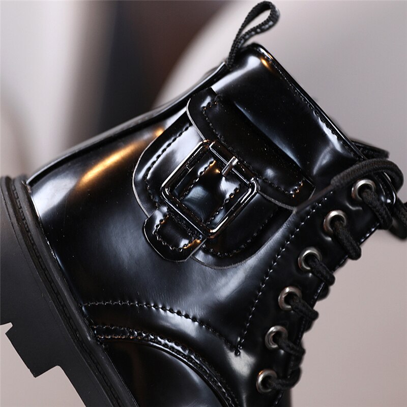 2022 Fshion Children Martin Boots Ankle Lace-up British style Motorcycle Boots Boys Girls Kids Shoes 01B