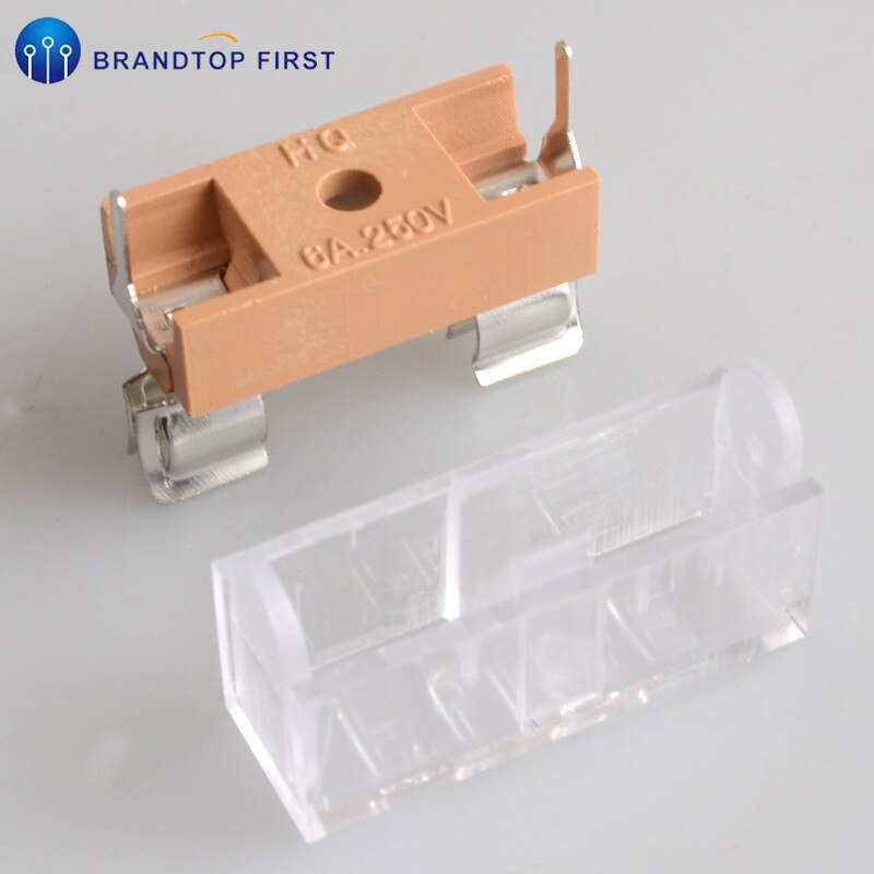 Panelmonteret pcb sikringsholder kasse m dæksel til glassikring 5 x 20mm holder