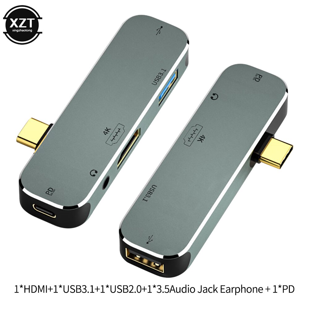 6-in-1 Type-c USB Hub Docking Station Suitable Huawei/Samsung 5-in-1 Multi-Function Hub Notebook Expansion Dock Converter