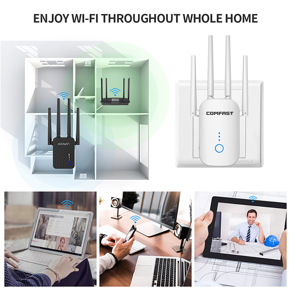 5G Wifi Repeater Amplifier OLED Display 1200Mbps Wi- fi Signal Network Extender Long Range AC Booster 5Ghz Wireless Access Point