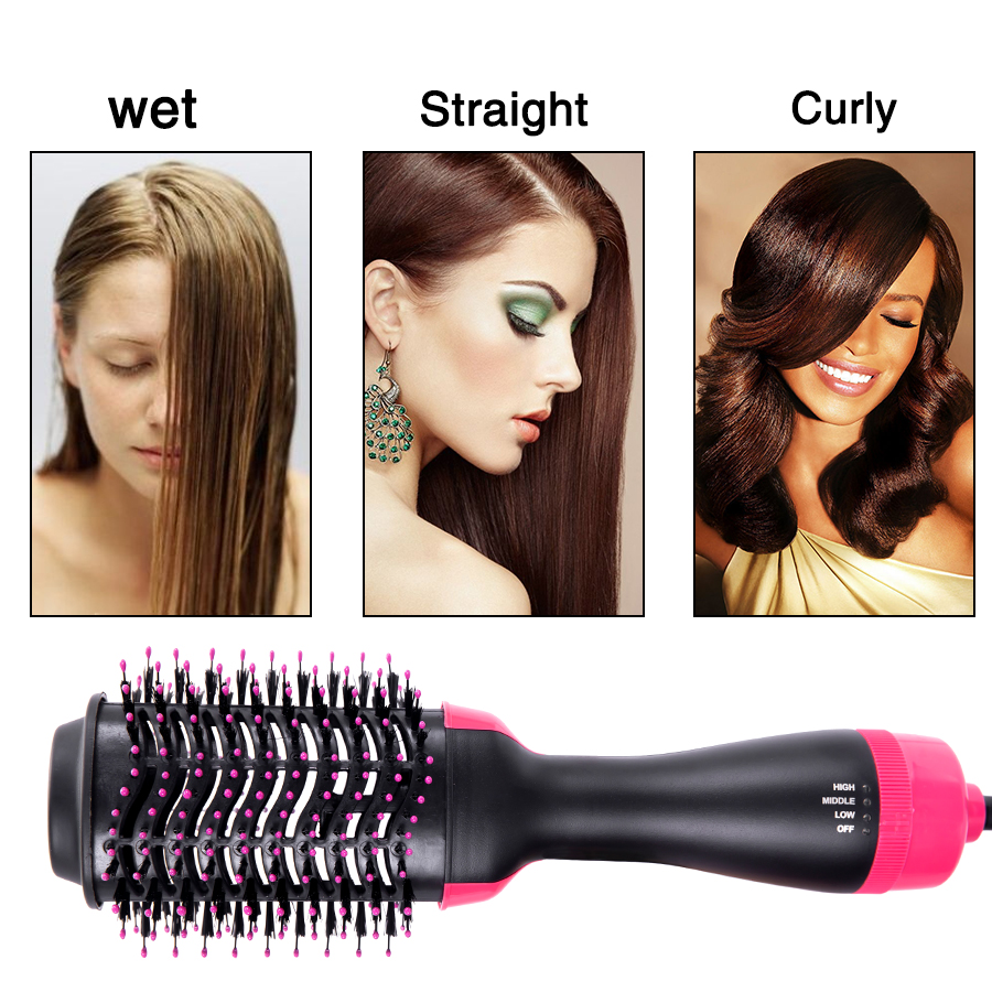Curling Thermal Brush Professiona 3 In 1 One Step Round Brush For Hair Curler Volumizing Brush Styler Curling Comb For Hair
