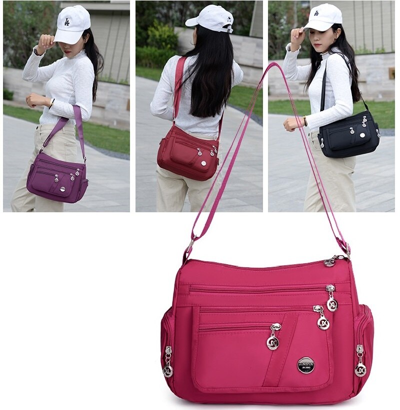 Vrouwen Casual Schoudertas Mode Messenger Bag Nylon Oxford Rits Pakket Mama Grote Capaciteit Crossbody Tas Licht Gewicht