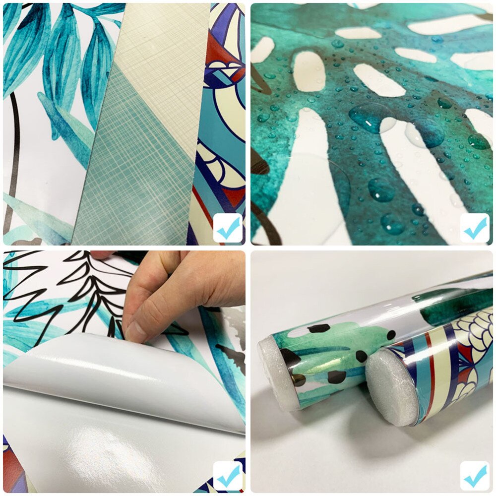 Abstract Crystal Block Tile Sticker PVC Waterproof Square Table Sticker Table Cloth Desktop Protective Film Desk Decals Covering