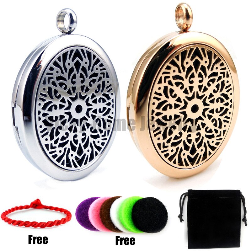 With Steel Chain High Polish Aromatherapy Essential Oils Magnet Stainless Steel Diffuser Locket with Pads