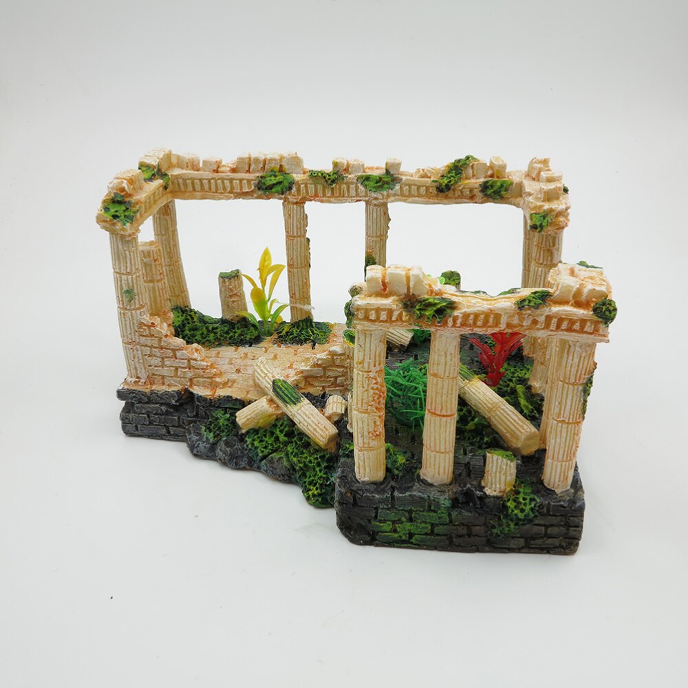 Aquarium Fish Tank Decorations Antique Roman Column Ruins European Castle Ornaments