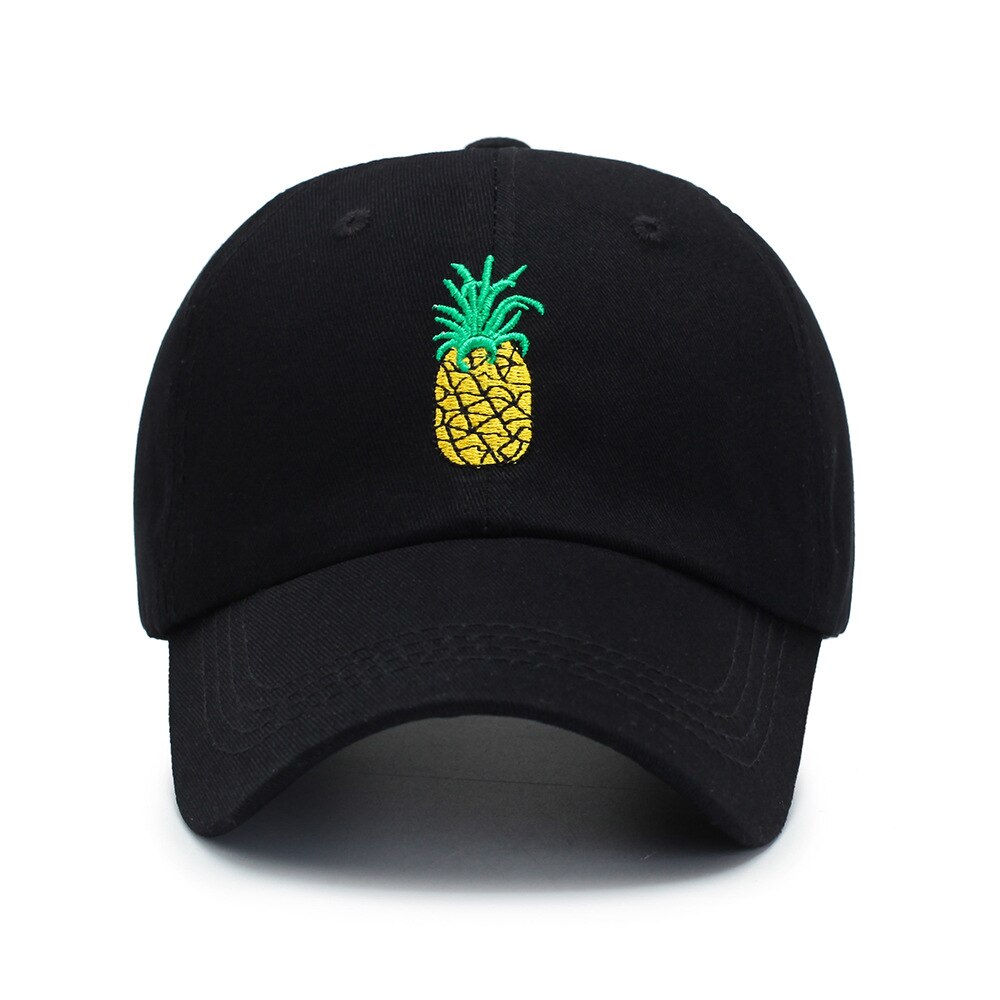 Pineapple Embroidery Baseball Cap Cotton 100% Hipster Hat Fruit Pineapple Dad Hat Hip Hop Cotton Snapback Cap hats