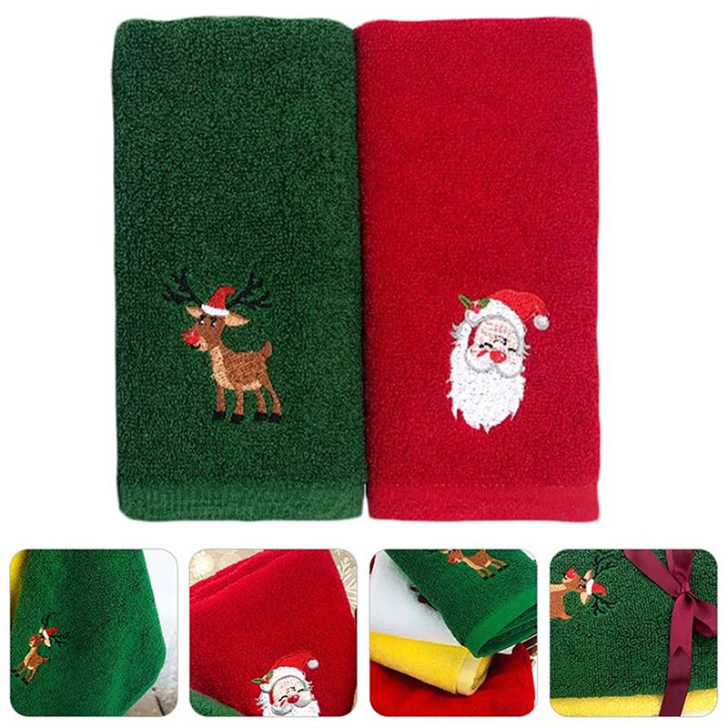 Christmas Face Washing Cloth Cute Santa Claus Elk Face Towel Cloth For Man Home Bathroom Woman Towels Xmas