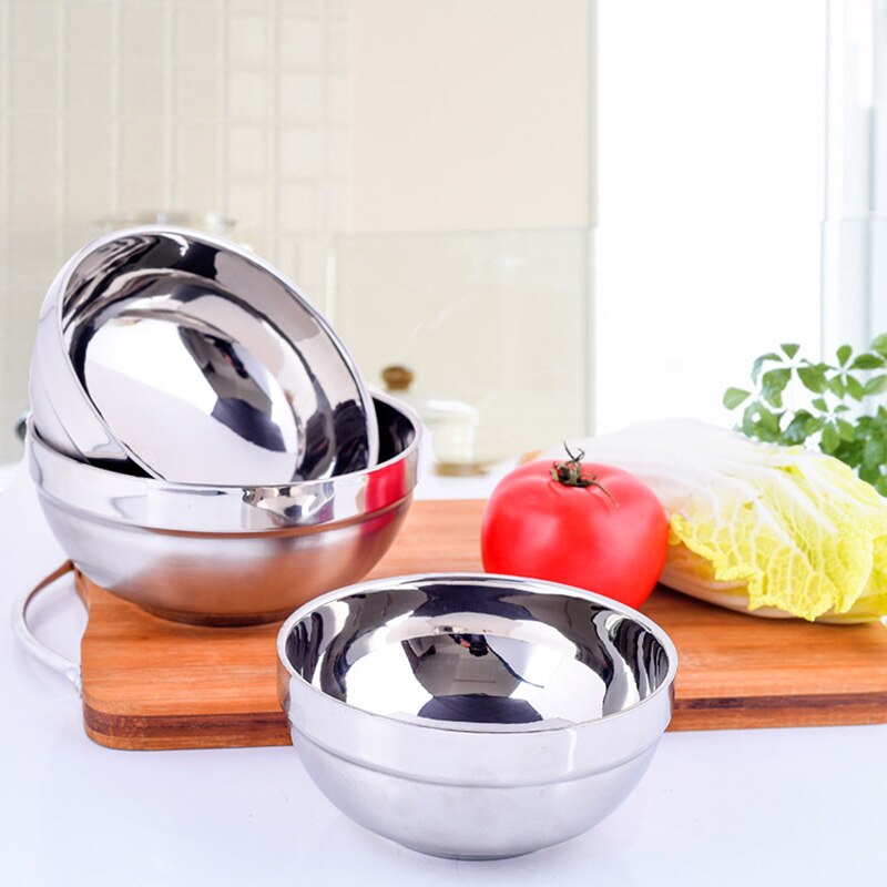 Stainless steel bowl shiny surface smooth children's bowl rice bowl