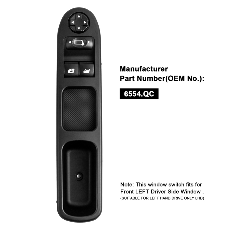 Auto Accessoires Voor Peugeot 207 Citroen C3 Picasso 07-14 Linksvoor Drive Side Elektrische Master Ruitbediening Oem 6554.QC 6554QC
