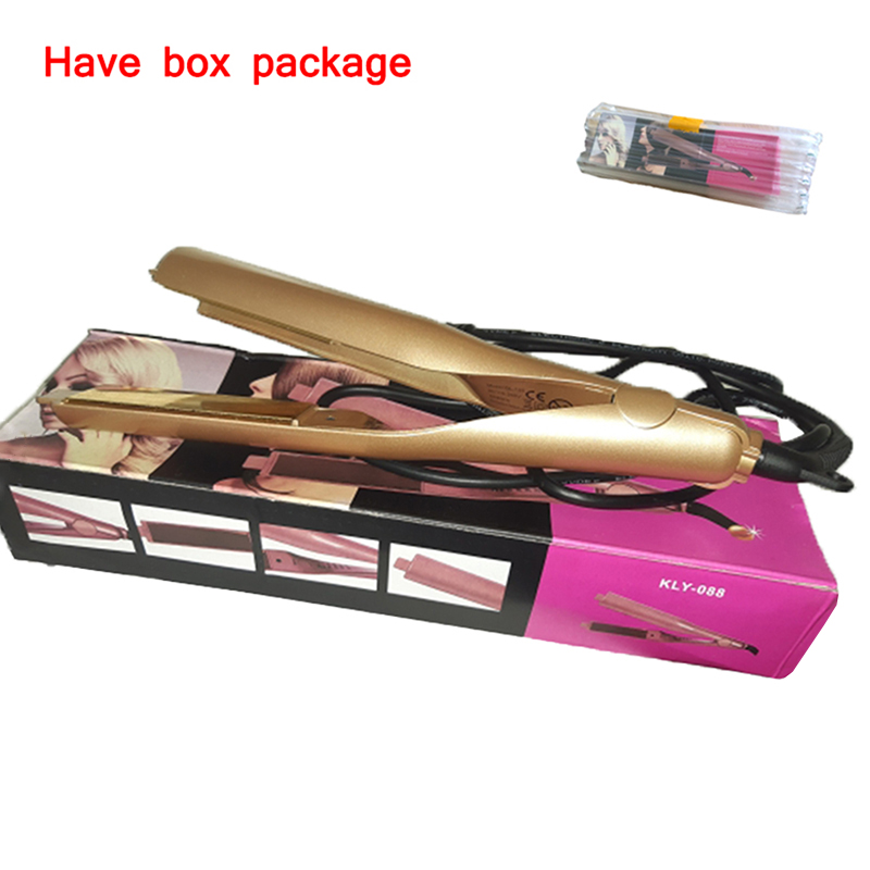 Stijltang Draaien Irons 2 In 1 Haar Curling Borstel Professionele Keramische Krultang Stijltang Haar Tools: Gold with Box / UK