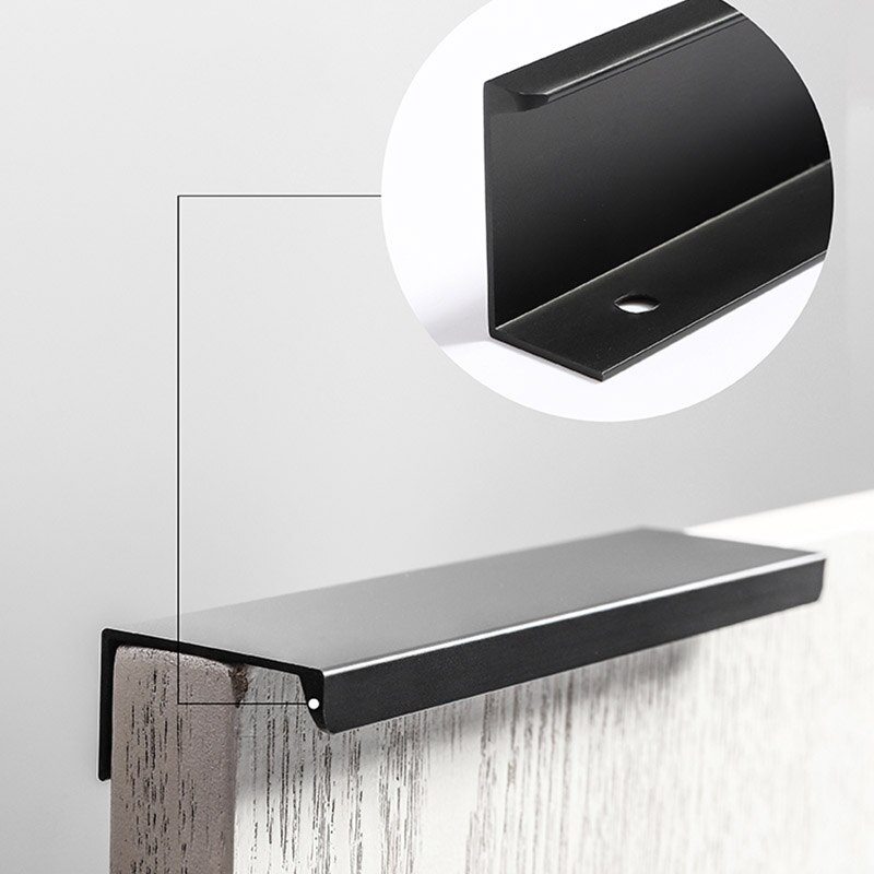 Maniglie per cassetti moderne con bordo a dito maniglie per cassetti per mobili armadio nascosto cassetto per cucina maniglie per comò manopole Hardware oro nero