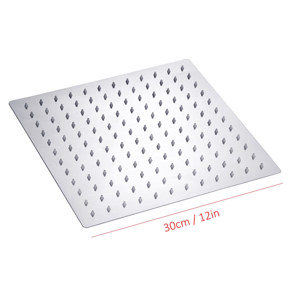 Round Square Shower Head Ultra-thin large area 8" 10” 12” Chrome Stainless Steel Water Rainfall Overhead