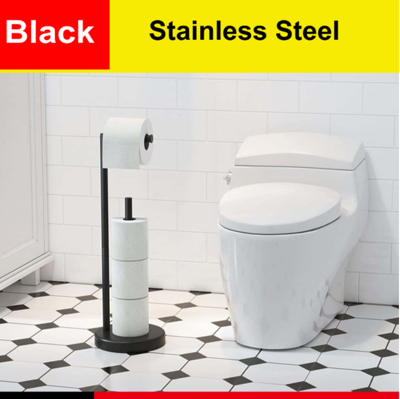 Porta scopino da pavimento al soffitto con porta carta igienica Porta asciugamani di carta da terra in acciaio inox: Grigio chiaro