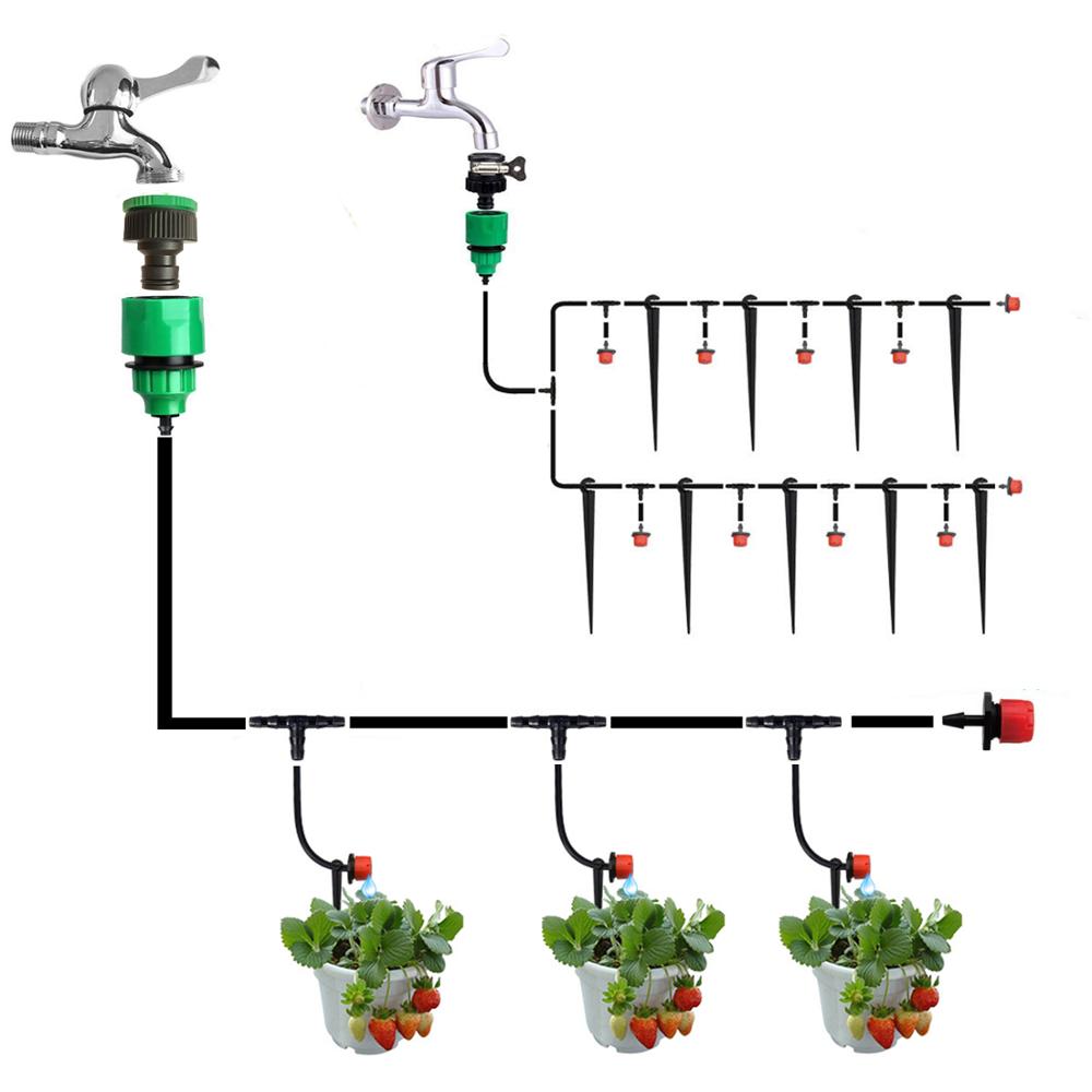 30m Drip Irrigation System Automatic Watering Garden Greenhouse Agriculture Hose Micro Drip Garden Watering Kits with Adjustable