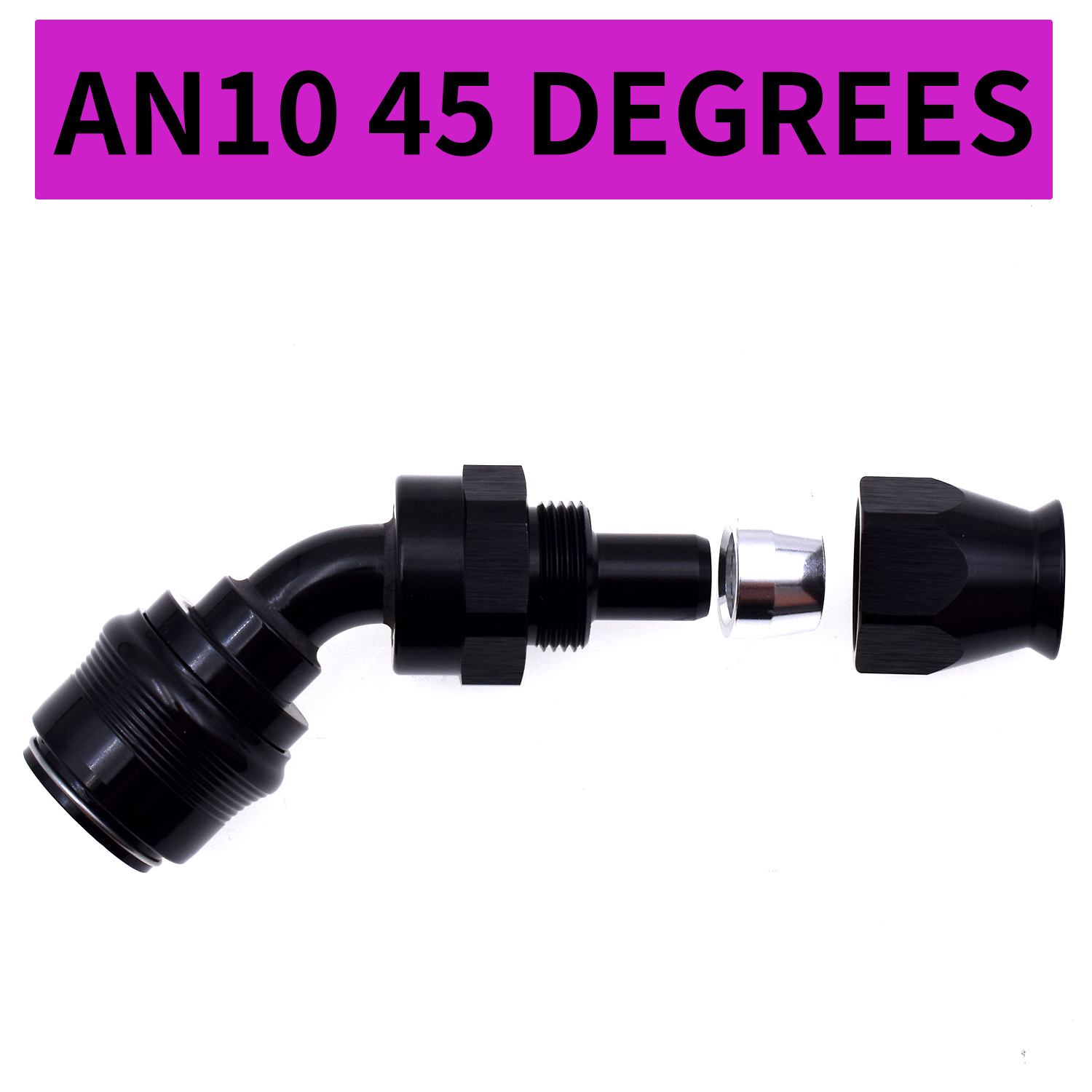 PTFE AN10 Al Alloy Straight45°90 Degree Swivel Hose End Fitting Quick Release Oil Hose Connector Universal Auto Modified Adapter: WHITE