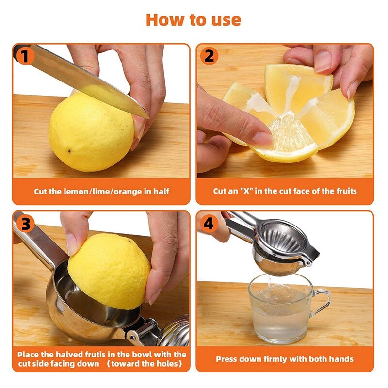 304 Stainless Steel Manual Lemon Juice Squeezer