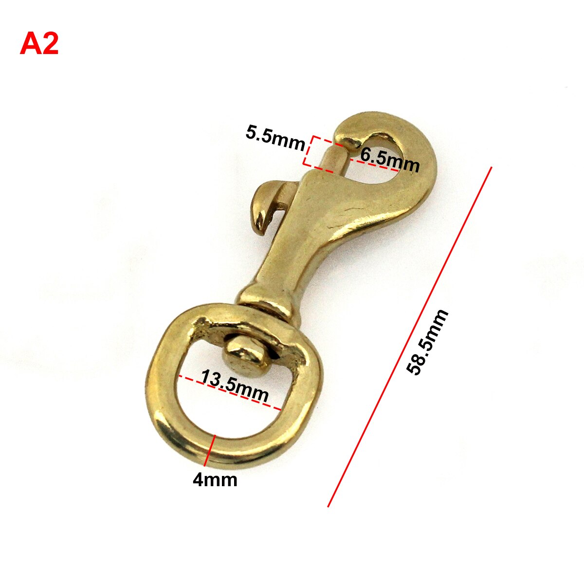 Solid Brass Trigger Swivel Eye Bolt Snap Hook For webbing Leather Craft Bag Strap Belt Hook Clasp Pet Dog Leash Clip: 2
