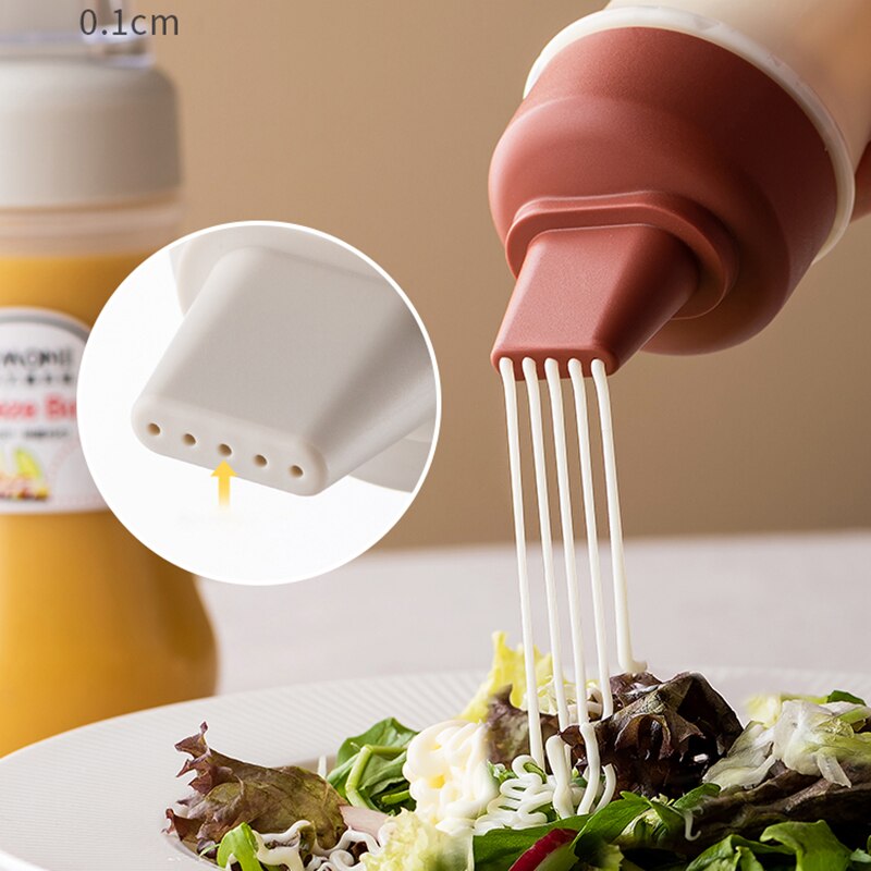 Plastic Storage Jar Dispenser Cooking Portable Transparent Spice Jar Squeeze Mayonnaise Cosas De Cocina Kitchen Container OC50TL