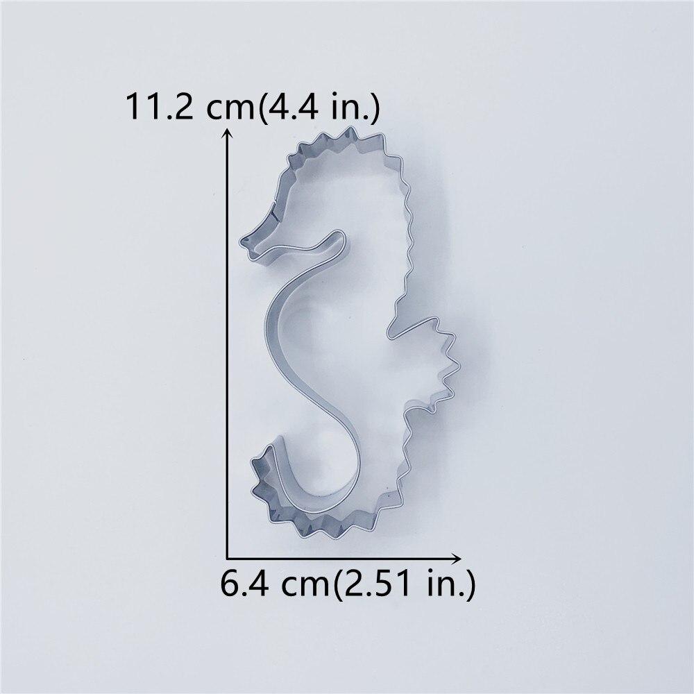 Keniao ocean søheste kage udskærer til børn fødselsdagsfest udskærer-kiks / wienerbrød / brød udskærer -6.4 x 11.2cm- rustfrit stål