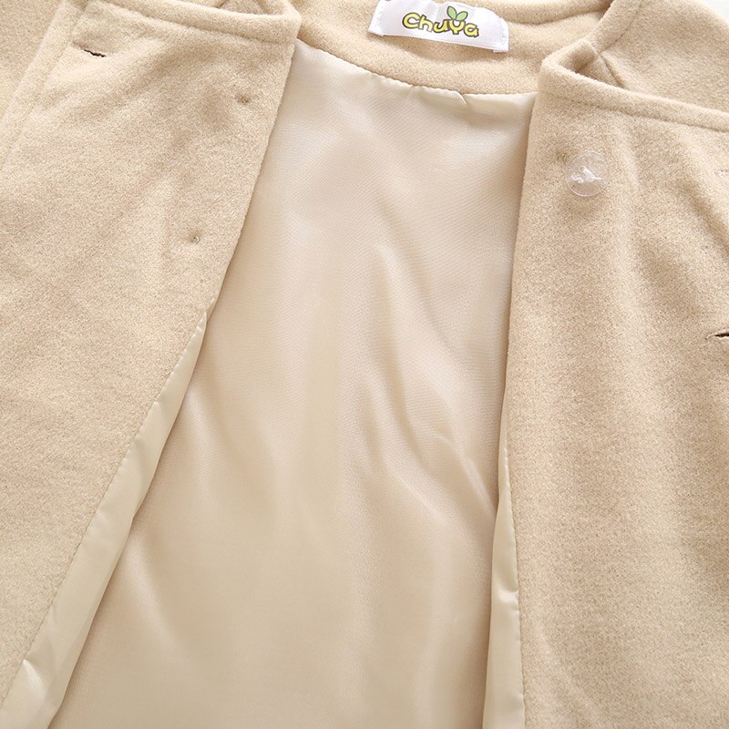 Autunno della molla Del Bambino Del Bambino Delle Ragazze Dei Bambini Acrilico Manica Lunga Tuta Sportiva Casual di Colore Solido Doppio Petto Cappotti di Alta Qualità