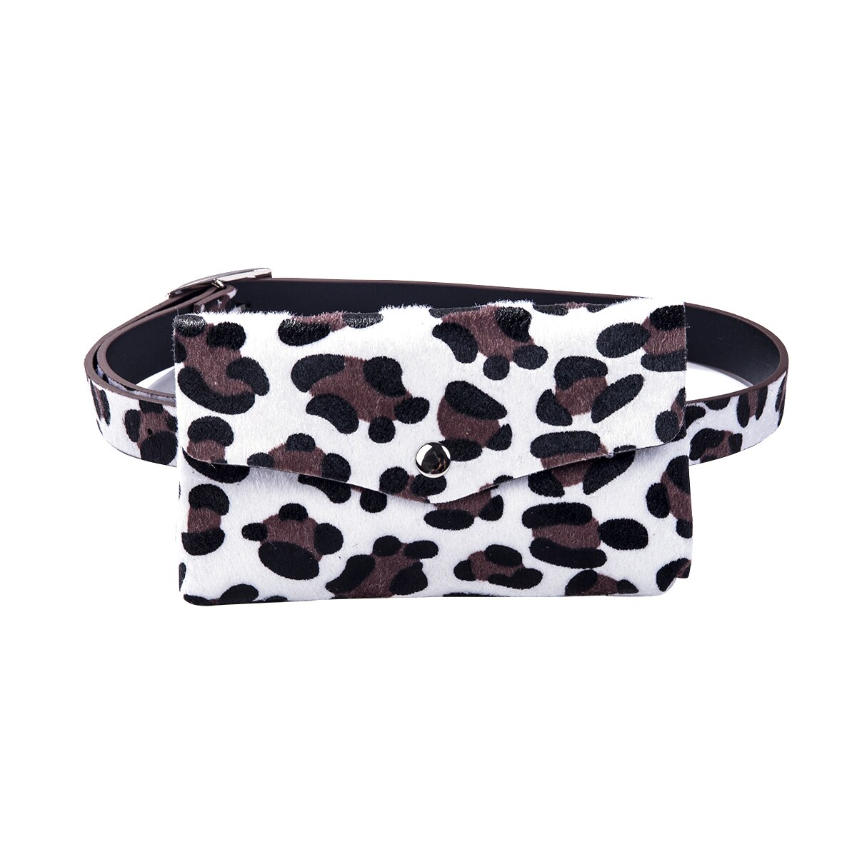 6 cores moda feminina leopardo cintura fanny pacote cinto bolsa bolsa de viagem feminina pequena bolsa cintura packs: WHITE