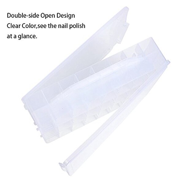 Nagellak Organizer Houder, Draagbare Universele Clear Double Side Organizer En Draad Opslag Case Voor 48 Flessen Verstelbare Di