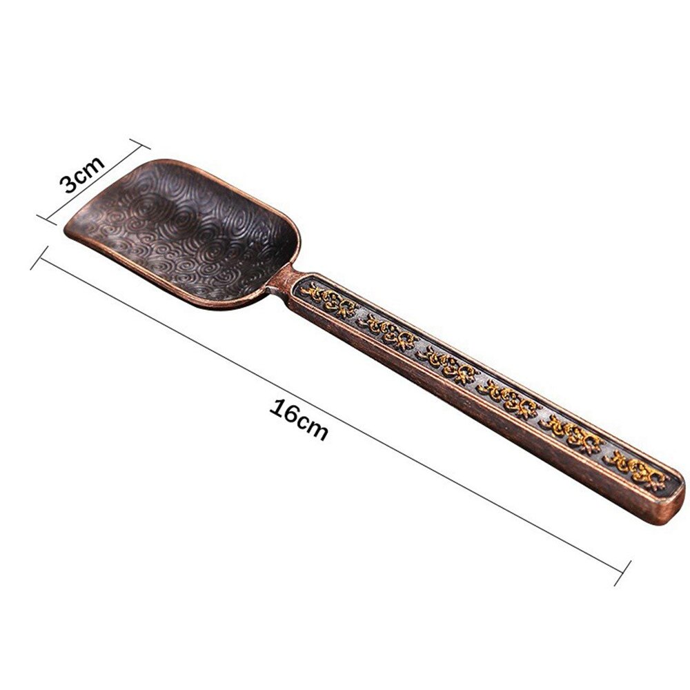 Brons Chinese Theelepel Chinese Groene Thee Lepel Bladeren Chooser Houder Thee Accessoires Tool Voor Chinese Kongfu Thee