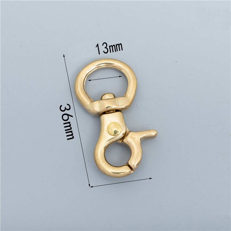 Meetee 2/5Pcs 8-25mm Solid Brass Buckle Bag Lobster Clasp Swivel Trigger Clips Dog Snap Buckles Strap Clamp Hang Hook Accessory: 2Pcs / AP489-Brass-12X36mm