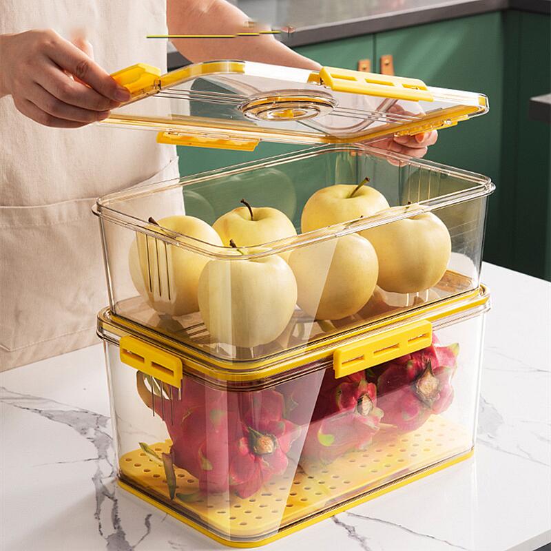 Refrigerator Storage Container Box Food Grade PET Plastic Thickened Timekeeping Frozen Food Storage Kitchen Containers Set