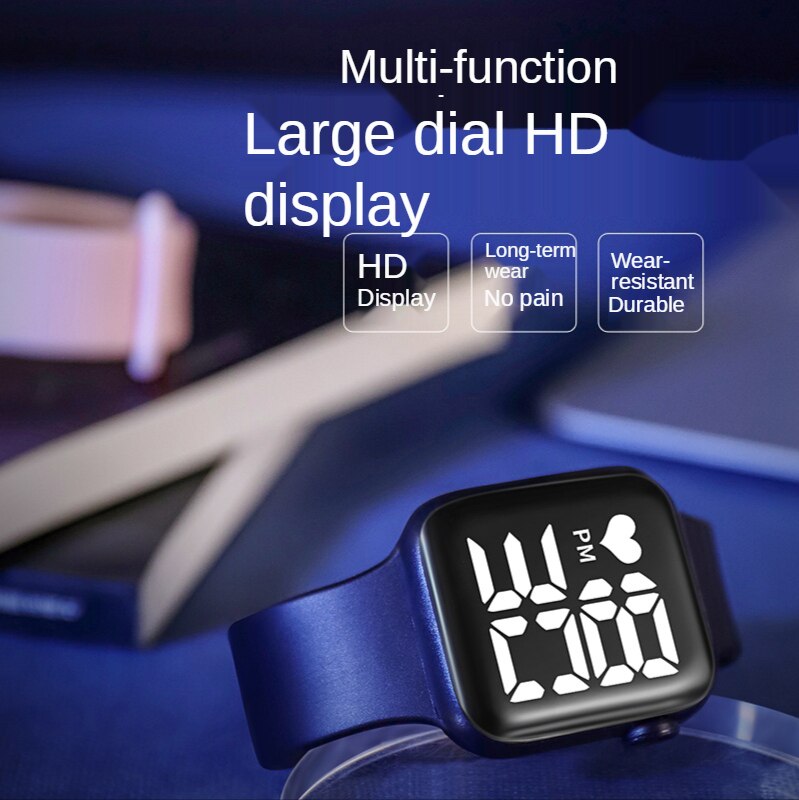 The square big apple touch screen LED electronic watches sports students LED watch