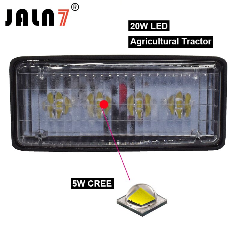 JALN7 Agriculture Vehicles Lamp 20W LED Wrok Light Farm Tractor For John Deere Forestry Harvester Truck Headlight 12V 24V