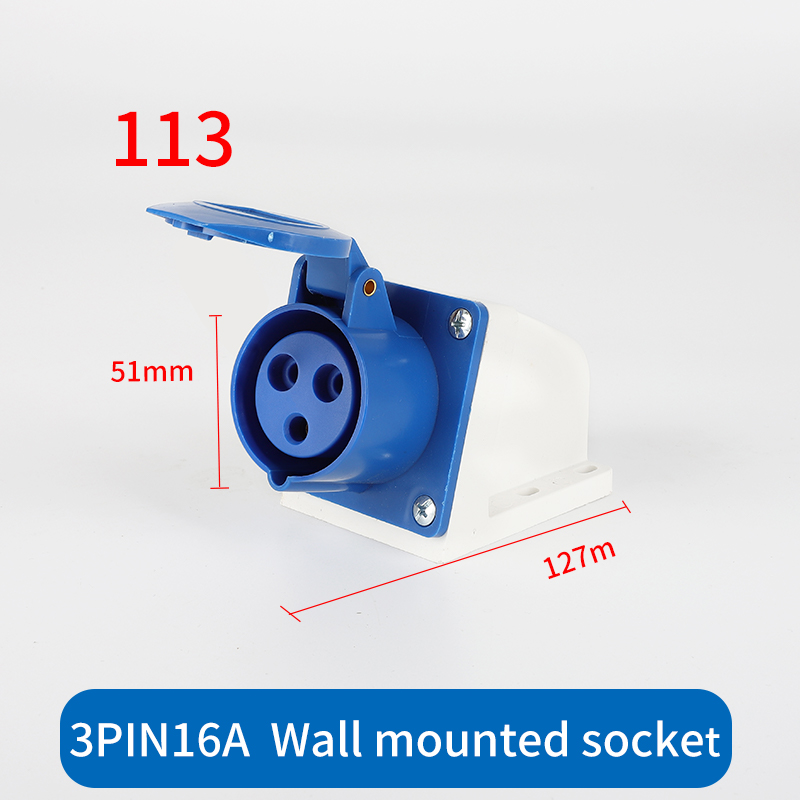 1 PCS Industrial Plug Socket 3P/4P/5Pin Electrical Connector 16A IP44 Waterproof Wall Mounted MALE FEMALE 220V Panel Concealed: Lavender