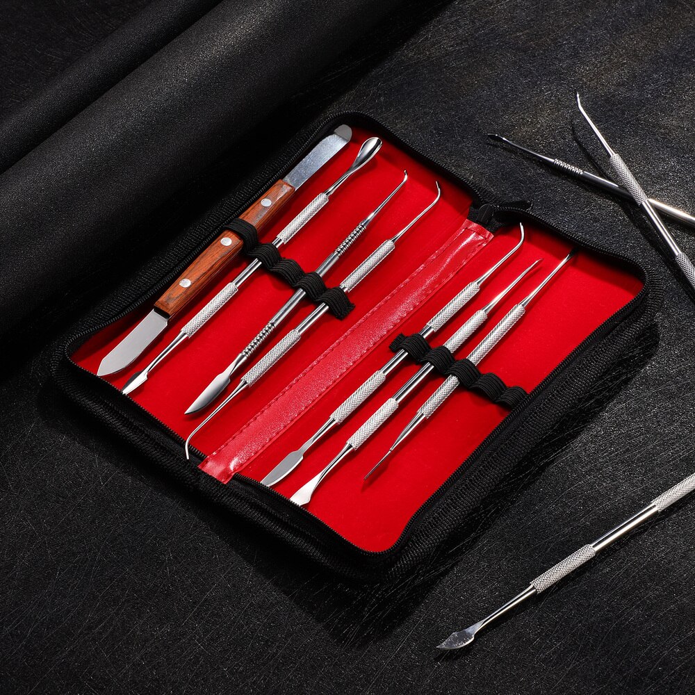 Black Supvox Wax Carving Tools Stainless Steel Wax Sculpting Tool Set Wax Tool Kit with Storage Bag