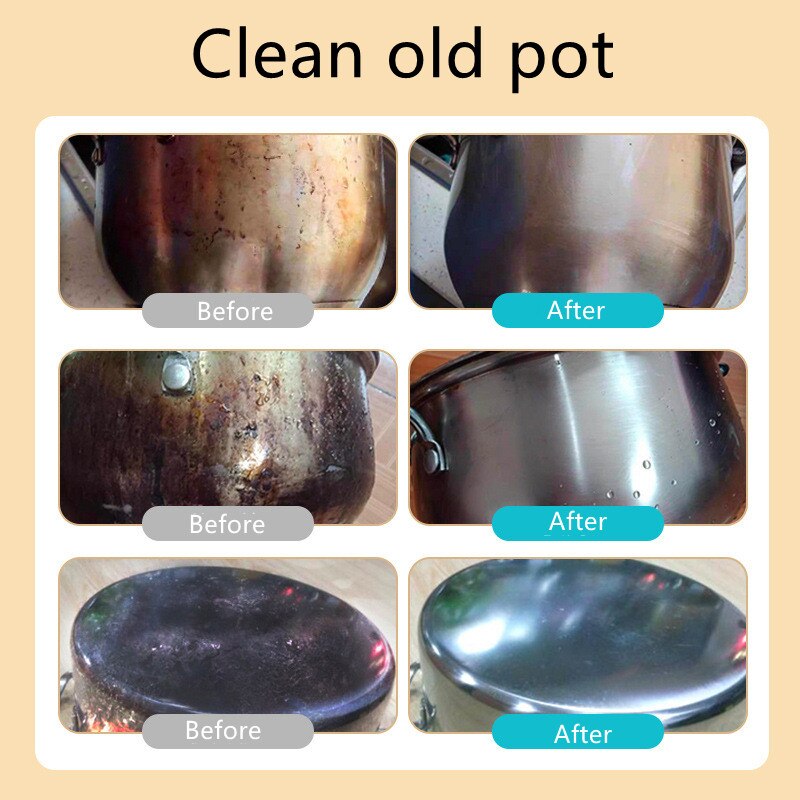 100ml Pan Black Remover Stainless Steel Pot Oven Steel Rack Grease Burn Marks Removal Kitchen Cleaner Improve Energy Efficiency