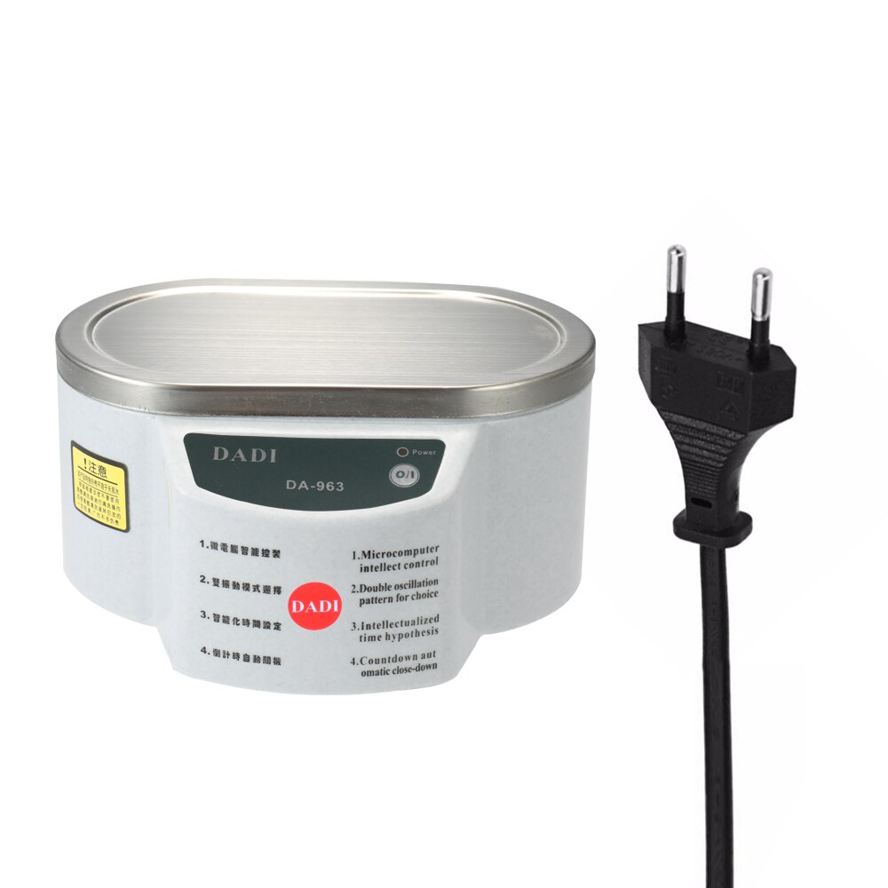 Digital Ultrasonic Cleaner ultrasonic bath Jewelry Glasses Circuit Board Cleaning Machine Ultrasound Sterilizing Machine 600ml: DA-963 EU Plug