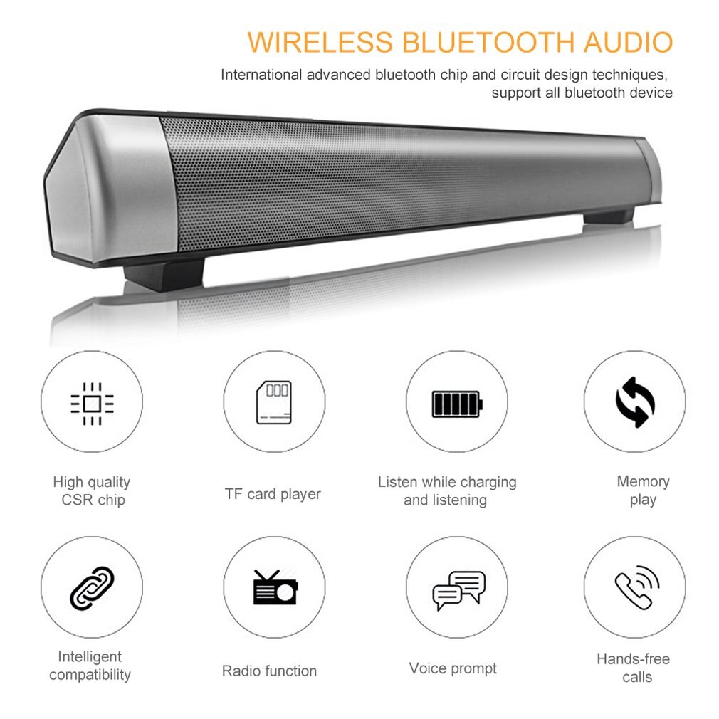Wireless Bluetooth Home Theater Soundbar Bluetooth Subwoofer MP3 Multimedia Speaker System With LED Indicator