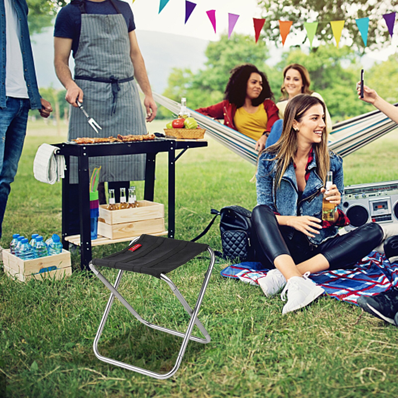 Portable High Durable Outdoor Folding Chair With Bag Outdoor Folding Aluminum Chair Stool Seat Fishing Chair Camping Chair