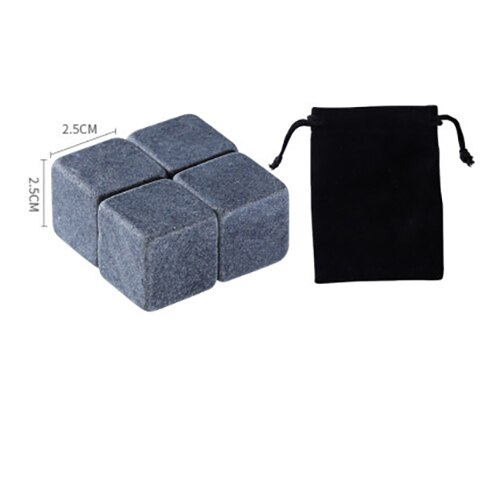 Kreatywność chłodnica naturalne kamienie Whisky zestawy wielokrotnego użytku ze stali nierdzewnej kostki lodu szczypce robić lodu kostki chłodzące wina prezenty narzędzie: A-4szt