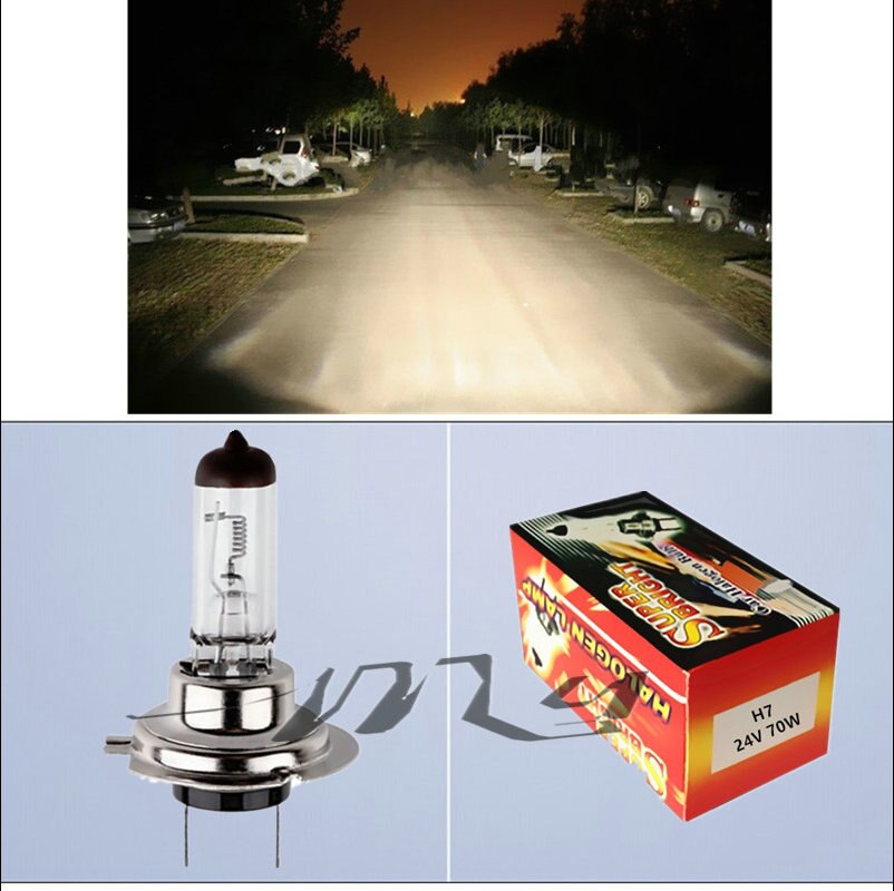 H7 70W 24V Halogen Bulb Super Xenon Fog Lights High Power Car Headlight Lamp Source parking auto Yellow