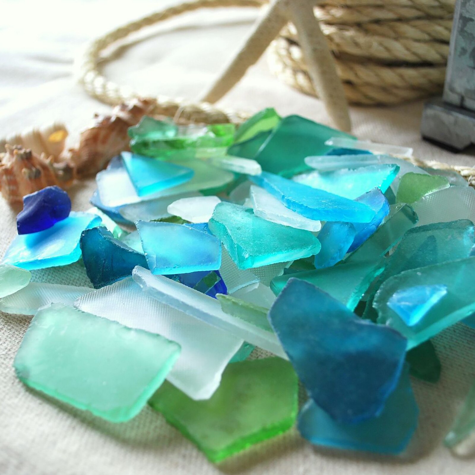 Bulk 500g Diy Crafts Sea Glass Frosted Clear Beach Glass For Jewelry Making Christmas Tree Decorate Sea Glass Decoration#G30